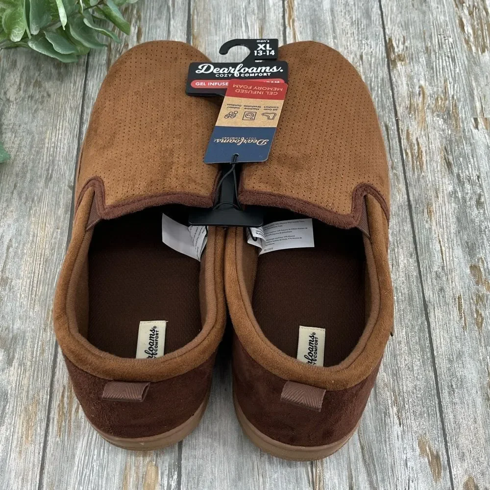 Men’s Dearfoams Cozy Comfort Indoor Outdoor Slippers Shoes Size 13-14